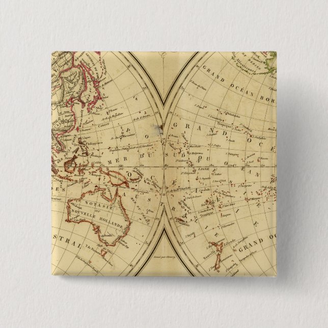 Continents 15 Cm Square Badge (Front)