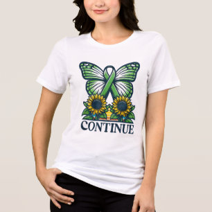 Continue ; Butterfly Green Ribbon Mental Health Aw Tri-Blend Shirt