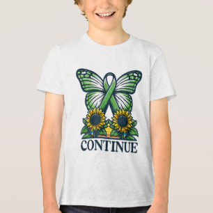 Continue ; Butterfly Green Ribbon Mental Health Aw Tri-Blend Shirt