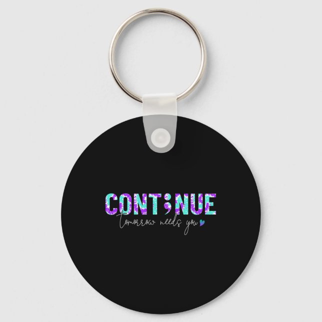 Continue Suicide Prevention Awareness Tie Dye Semi Key Ring (Front)