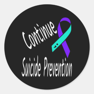 Continue Suicide Prevention Semicolon Ribbon Aware Classic Round Sticker