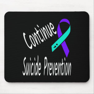 Continue Suicide Prevention Semicolon Ribbon Aware Mouse Pad