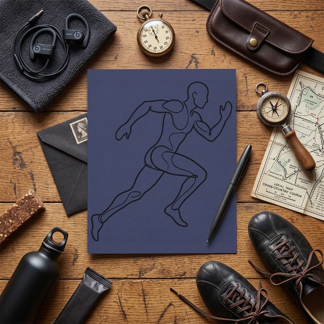 Continuous Line Art Sprinter Running Card (Creator Uploaded)