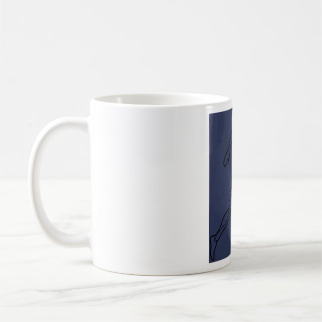 Continuous Line Art Sprinter Running Coffee Mug (Left)