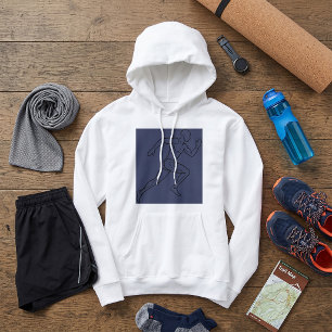 Continuous Line Art Sprinter Running Hoodie