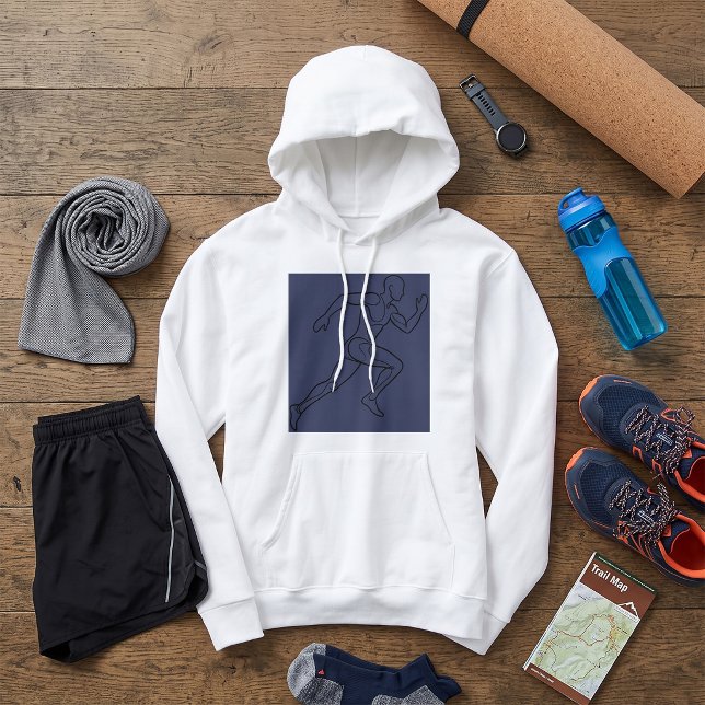 Continuous Line Art Sprinter Running Hoodie (Creator Uploaded)