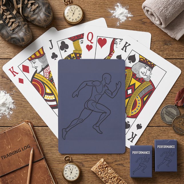 Continuous Line Art Sprinter Running Playing Cards (Creator Uploaded)