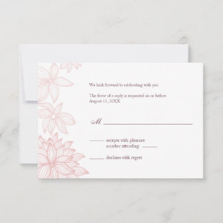 Contoured Bloom Blush Reply Card