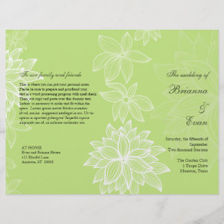 Contoured Bloom Lime Wedding Program Flyer