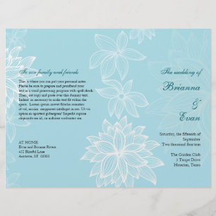 Contoured Bloom Sapphire Wedding Program Flyer