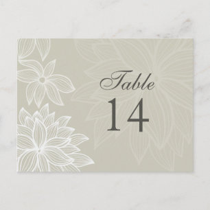 Contoured Bloom Taupe Table Number Card