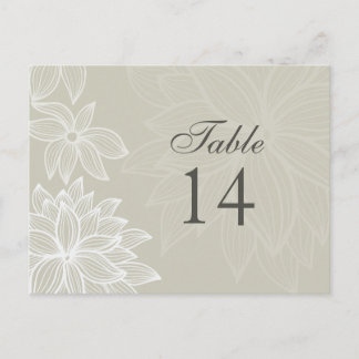 Contoured Bloom Taupe Table Number Card