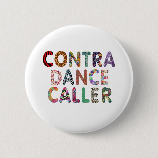 Contra Dance Caller Button (Front)