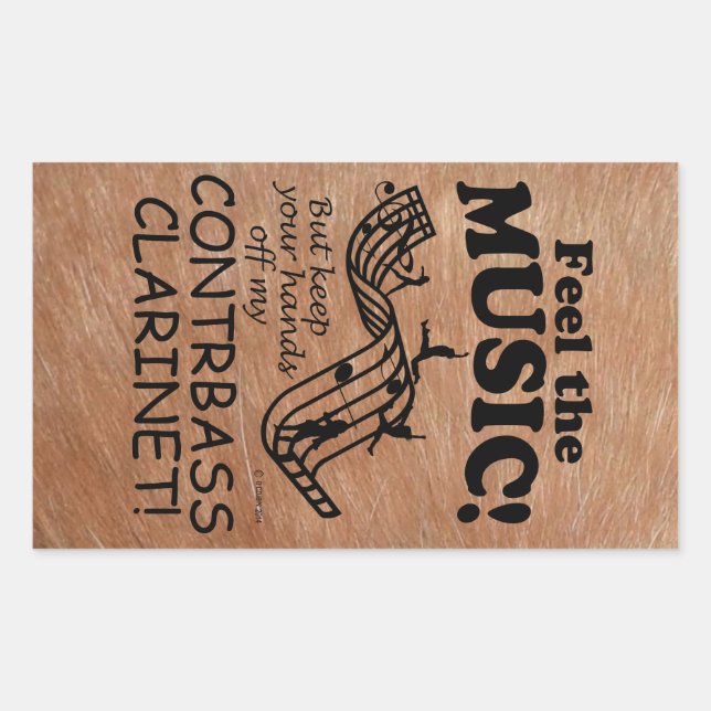 Contrabass Clarinet Feel The Music Rectangular Sti Rectangular Sticker (Front)
