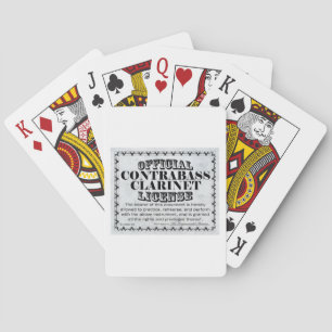 Contrabass Clarinet License Playing Cards