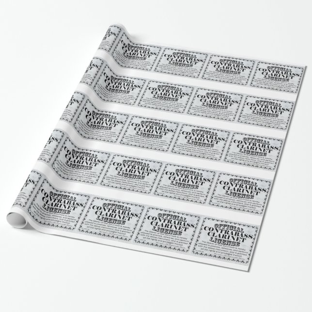 Contrabass Clarinet License Wrapping Paper (Unrolled)