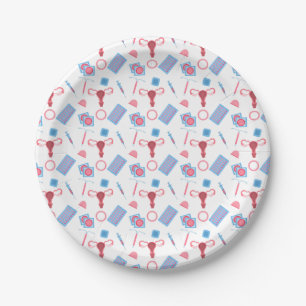 Contraception Pattern Feminist Paper Plate