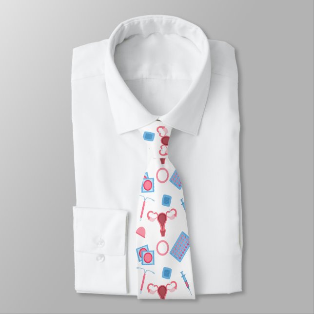 Contraception Pattern Feminist Tie (Tied)