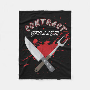 Contract Griller Funny Grill Barbecue Bbq Shirt Pu Fleece Blanket