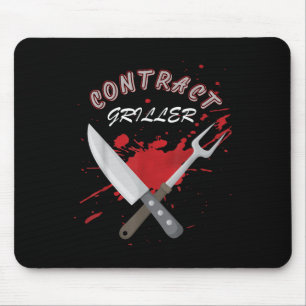 Contract Griller Funny Grill Barbecue Bbq Shirt Pu Mouse Pad