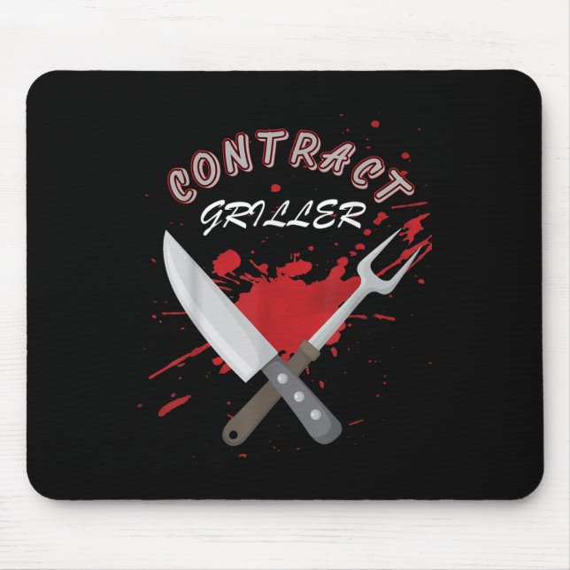 Contract Griller Funny Grill Barbecue Bbq Shirt Pu Mouse Pad (Front)