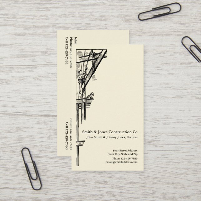 Contractor Construction Business Card (Front/Back In Situ)