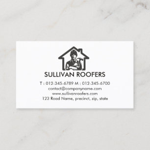 Contractor Construction House Repairs Business Card