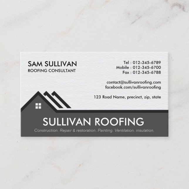 Contractor Construction House Repairs Business Card (Front)