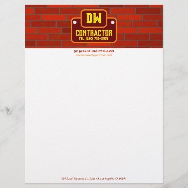 Contractor Letterhead (Front)