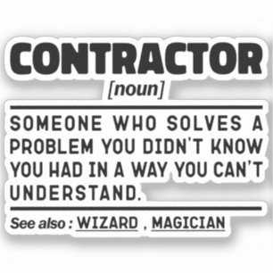 Contractor Noun Cool House Builder Present Idea