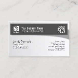 Contractor Professional Trade Skills Shadow Banner Business Card