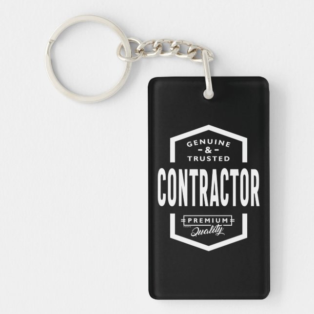 Contractor Work Job Title Gift Key Ring (Front)