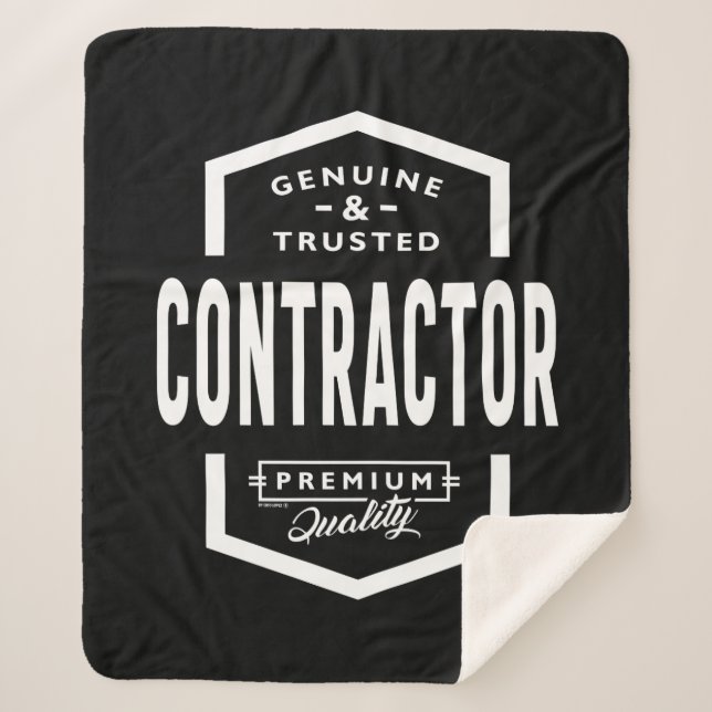 Contractor Work Job Title Gift Sherpa Blanket (Front)