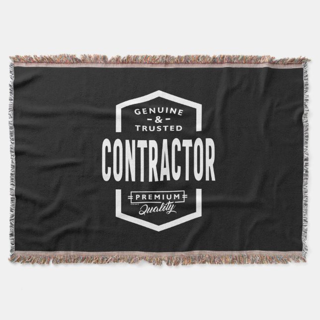 Contractor Work Job Title Gift Throw Blanket (Front)