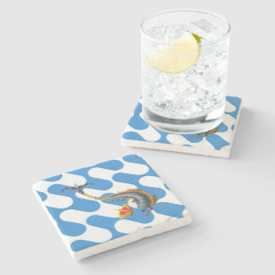 Contrada Capitana dell' Onda (Wave) Palio Stone Coaster