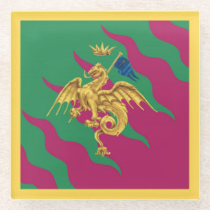 Contrada del Drago (Dragon) Palio di Siena Glass Coaster