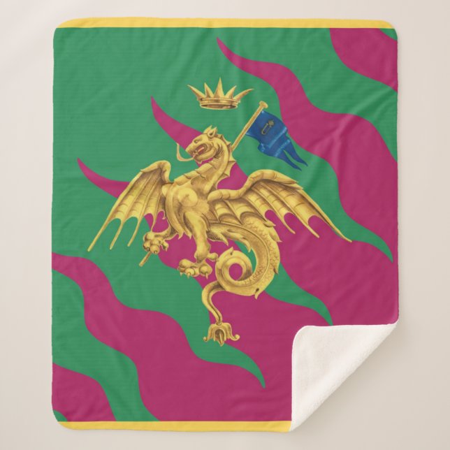 Contrada del Drago (Dragon) Palio di Siena Sherpa Blanket (Front)