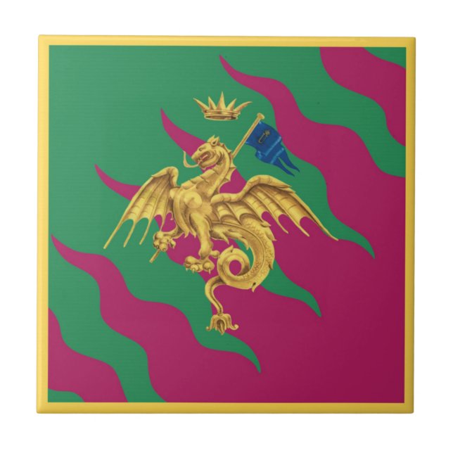 Contrada del Drago (Dragon) Palio di Siena Tile (Front)