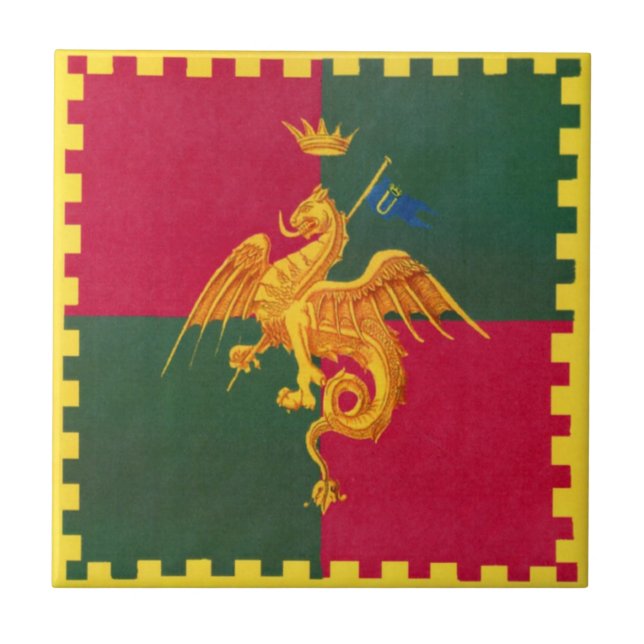 Contrada del Drago (Dragon) Palio di Siena Tile (Front)