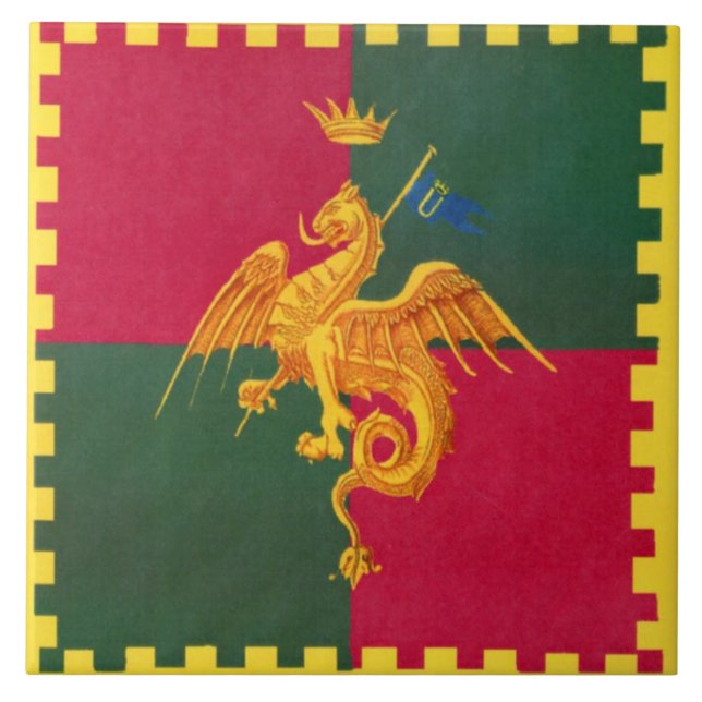 Contrada del Drago (Dragon) Palio di Siena Tile (Front)
