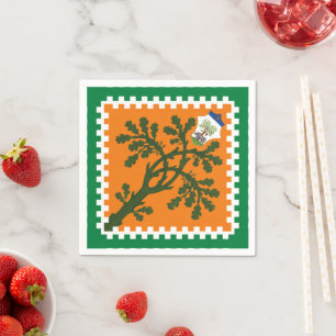 Contrada della Selva (Forest) Palio di Siena Napkin