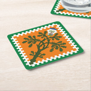 Contrada della Selva (Forest) Palio di Siena Square Paper Coaster