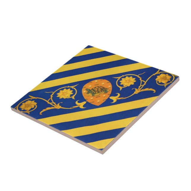 Contrada della Tartuca (Tortoise) Palio di Siena Tile (Side)