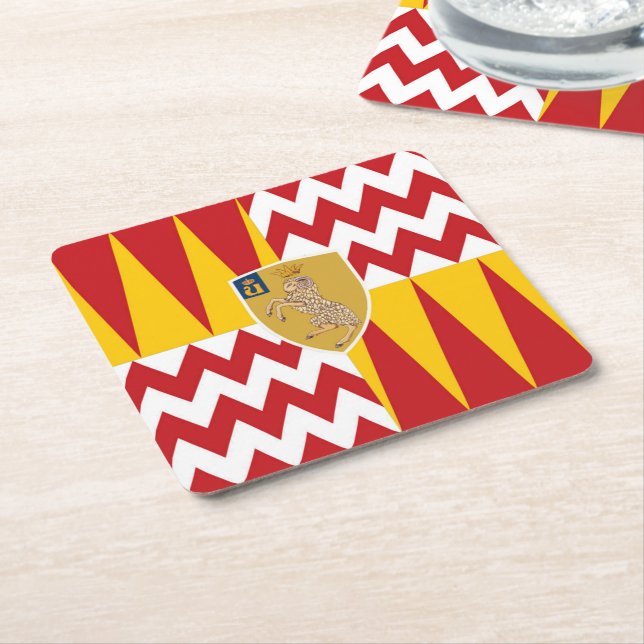 Contrada di Valdimontone (Valley of the Ram) Square Paper Coaster (Angled)