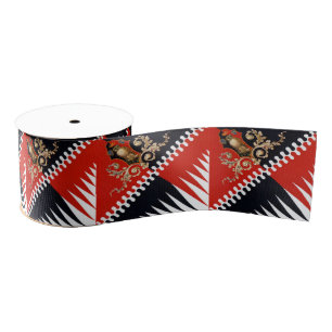 Contrada Priora della Civetta (Owl) Palio di Siena Grosgrain Ribbon