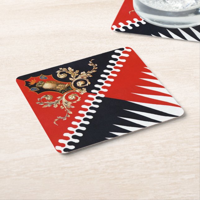 Contrada Priora della Civetta (Owl) Palio di Siena Square Paper Coaster (Angled)