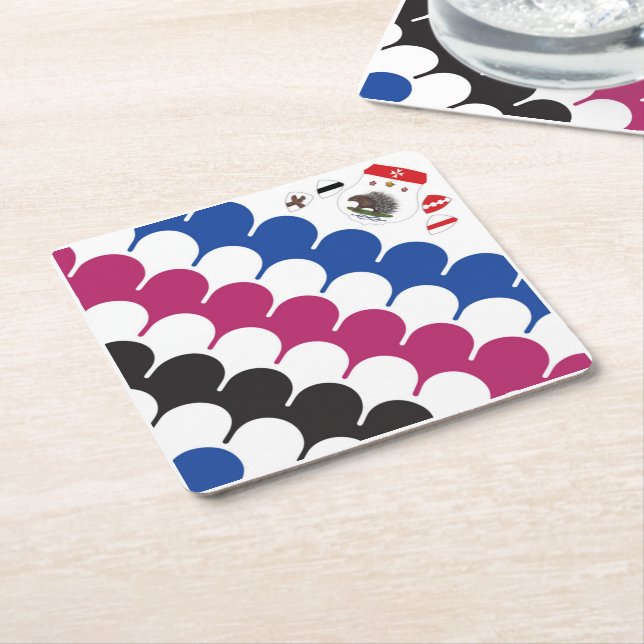 Contrada Sovrana dell' Istrice  (Porcupine) Palio Square Paper Coaster (Angled)