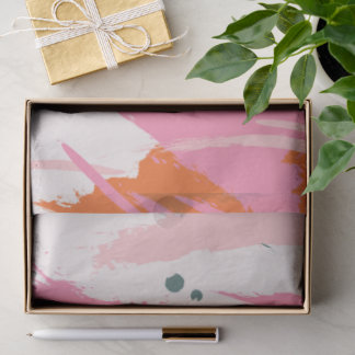 Contrast brush strokes pink green red tissue paper