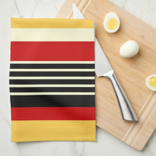Contrast Yellow With Red Tea Towel