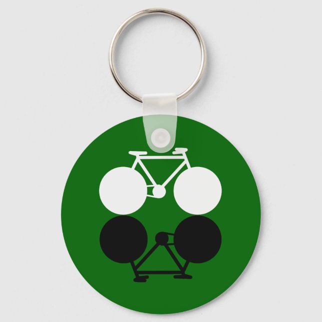 contrasting bicycles graphic key ring (Front)